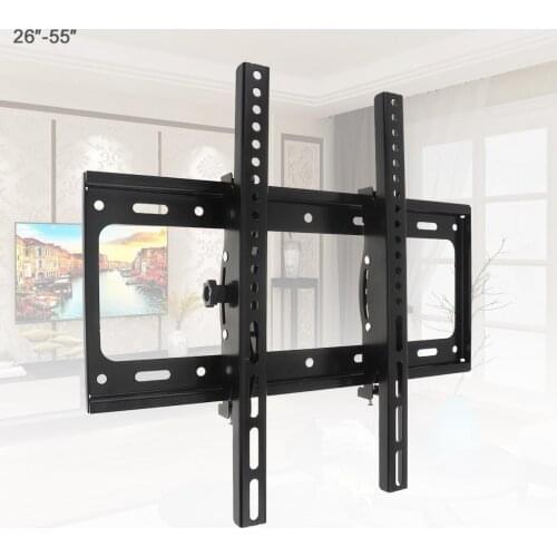 Universal 50KG Adjustable TV Wall Mount Bracket Flat Panel TV Frame Support 15 Degrees Tilt with Level for 26 - 55 Inch LCD LED