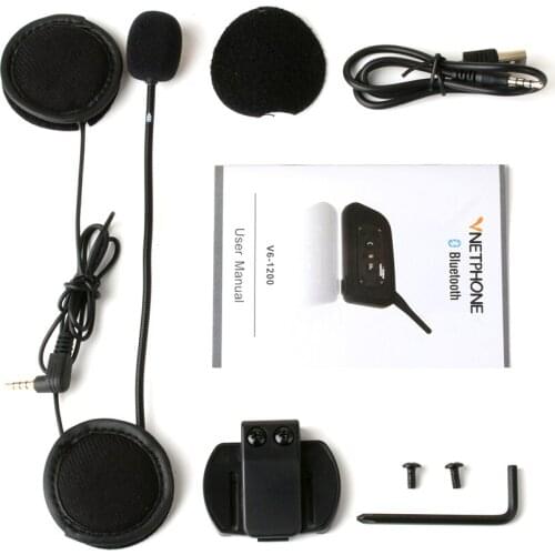 3.5mm Wired Microphone Universal Helmet Clamp for Motorcycle Bluetooth Intercoms Compatible with VNETPHONE V4 V6