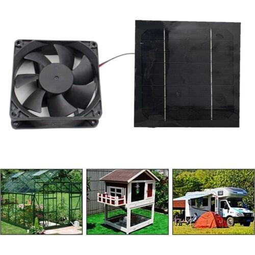 20W 6 Inch Solar Exhaust Fan Kit Air Extractor Mini Ventilator Solar Panel Powered Fan for Dog Chicken House Greenhouse