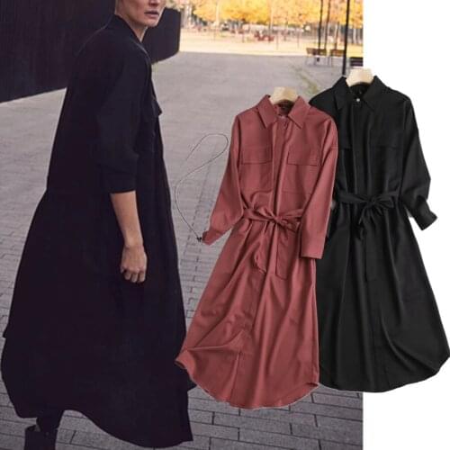 Jenny&Dave Midi Dress Women Vestidos England Fashion Elegant Office Lady Pockets Sashes Vestidos De Fiesta De Noche Summer Party