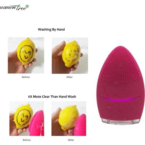 Sonic Vibration Face Massager Pores Deep Cleansing Blackhead Makeup Remove Silicone Face Wash Brush Waterproof Electric Cleaner