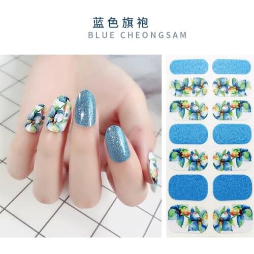14 Applique Love Rabbit Line Pattern French Retro Style Full Cover DIY 3D Nail Art Sticker Art Design Waterproof Nail Sticker
