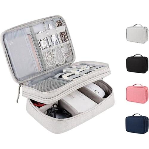 4 PCS Electronics Organizer Bag Travel Electronic Accessories Storage Case for Power Bank Charger Earphone SD Card Wholesale XB