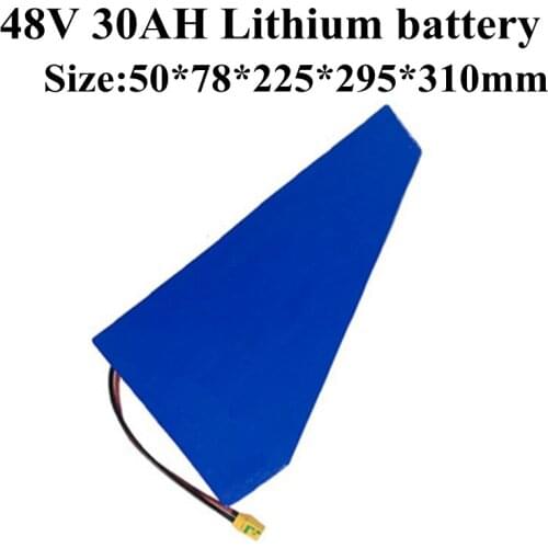 48v 30Ah Lithium Battery Triangle Li Ion Electric Bike Battery for Electric Bicycle 48v 1000w 2000w + 54.6v 3A Charger