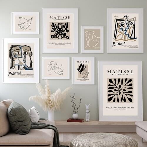 Abstract Matisse Picasso Face Pigeon Leaf Nordic Posters And Prints Wall Art Canvas Painting Wall Pictures For Living Room Decor