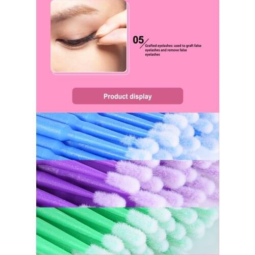 AMEIZII New 100 Pcs Eyelashes Cosmetics Pads Applicator Brushes Dental Mircro Brush Micro Mascara Chopsticks Spoiler Wholesale