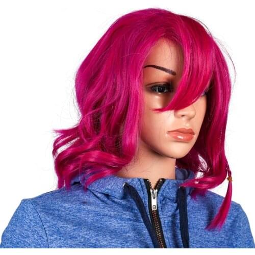 Anime Danganronpa V3 Kazuichi Souda Cosplay hairwear Style short Shocking Pink Wig+HAIR CAP