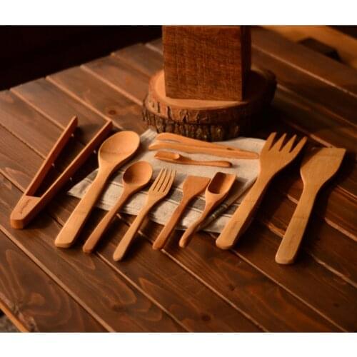 Bamboo 10 Piece Kitchen Set Real Bamboo Fiber Cutlery Set Modern Nordic Sttyle Healthy Material Made in Turkey