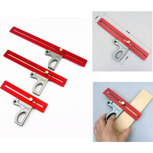 Woodworking Tools 45 Degree Ruler Aluminum Alloy Woodworking Scriber 200mm 300mm 400mm