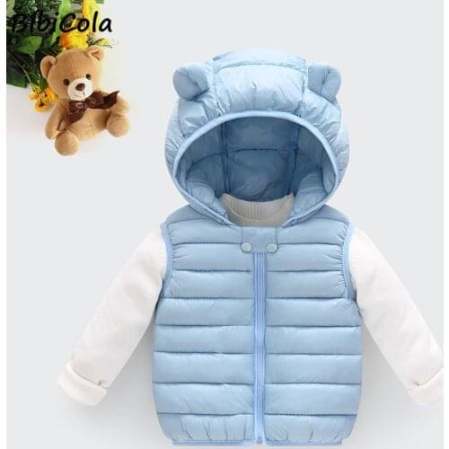 Kid Vest Girls Sleeveless Hooded Jacket Winter Autumn Casual Waistcoats For Baby Boy Solid Color Outerwear Infant Lovely Clothes