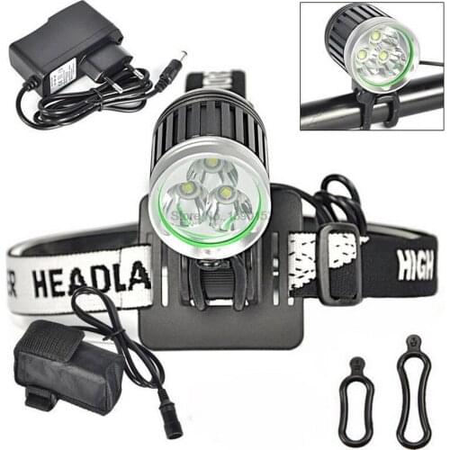 By dhl 20set practical Lantern 3x T6 Light Headlight 5000 Lumen LED Light Lamp Headlamp + 8.4V Charger +6400mAh Battery Pack