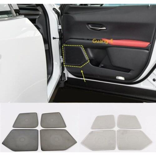 For Lexus UX 200H 250H 260H 2019 2020 Car Sticker Door Styling Garnish Inside Audio Speak Sound Ring Circle Lamp Trim Frame 4pcs