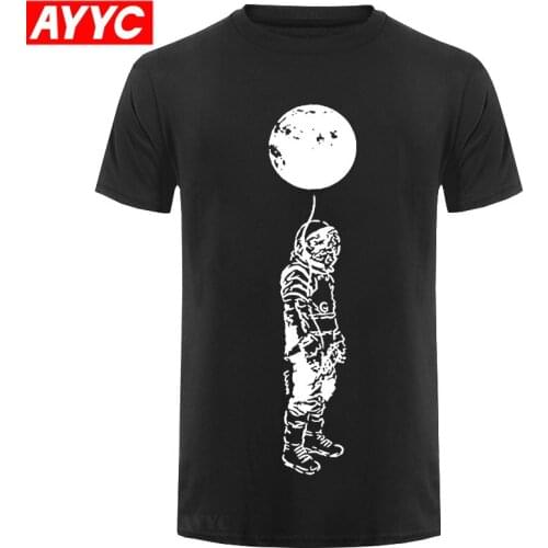 AYYC T 100% cotton short sleeve space man print men T shirt casual loose o neck men tshirt cool t shirt male men tee shirts