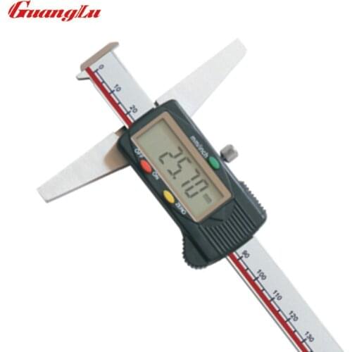 GUANGLU Double Hooks Type Digital Depth Gauge 0-150/0.01mm inch Electronic Stainless Steel Micrometer Calipers Measure Tools