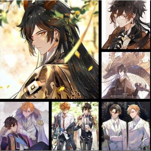 Genshin Impact Game Poster Game Character Dadalia/Zhong Li Anime Posters Canvas Painting Wall Poster Wall Art Picture Home Decor