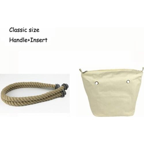 Classic Mini Rope Handle With Canvas Insert Waterproof Bag Band For Obag Bag Female Handbag Accessories