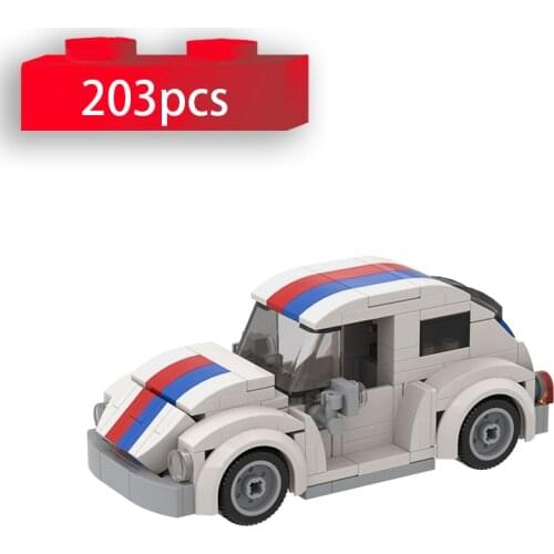Super Sports Car Herbie Building Blocks MOC Vehicle Model Educational Bricks Toys for Children Boys Xmas Gifts