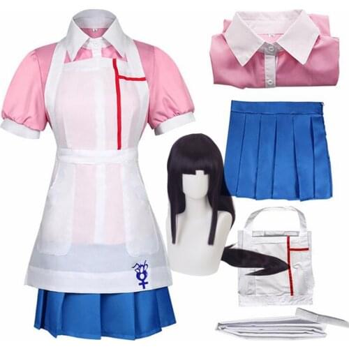 Anime Danganronpa Mikan Tsumiki Cosplay Costume Cafe Maid Uniform Women Dresses