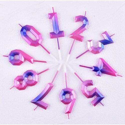 Happy Birthday Creative 0-9 Numbers Smokeless Color Candles Colorful Numbers, Cakes, Safe Candles Party Props