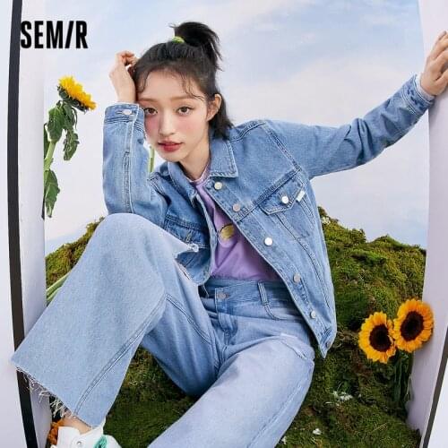 SEMIR Spring Autumn Jacket Women Fashion Denim Jacket Fall 2021 New WomenS Short Western Style Ladies Top