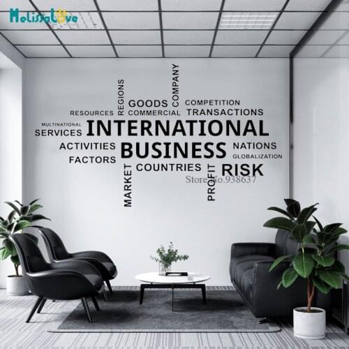International Business Quote Office Wall Decal Custom Big Size Words Design Meeting Room Decals Vinyl Wall Stickers Mural BB436