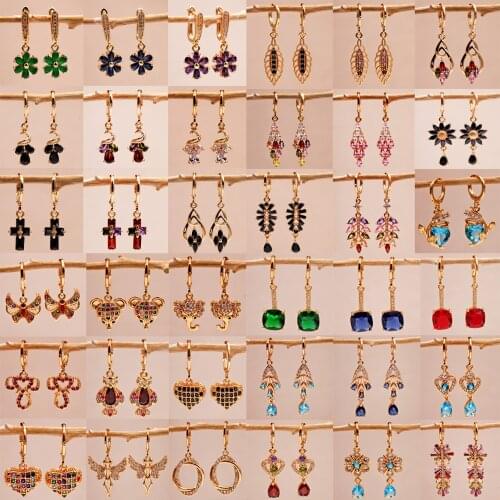 Trendy Dangle Waterdrop Gold Plated Flower Earrings For Women Girls Gold Eardrop Fashion Jewelry Accessories Party Wedding