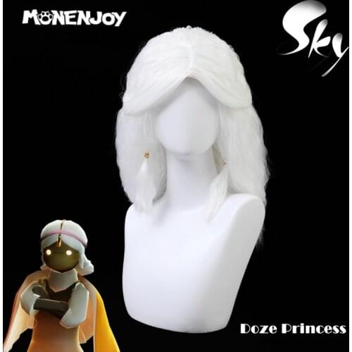 Monenjoy Sky Children of Light Doze Princess Cosplay Wig White Season of Enchantment Cos Hair