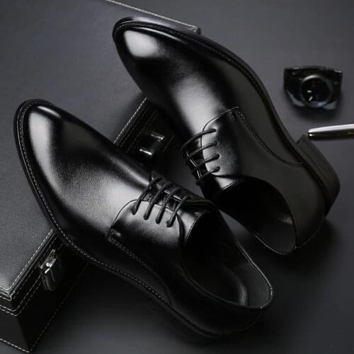 M-anxiu Mens Brand Leather Formal Shoes Christmas party dress shoes Oxfords Vintage Retro Shoe Elegant Shoes work