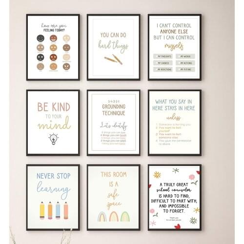 Psychologist Printed Matter Poster Art Canvas Painting School Counselor Office Social Work Therapist Teacher Wall Decor Picture