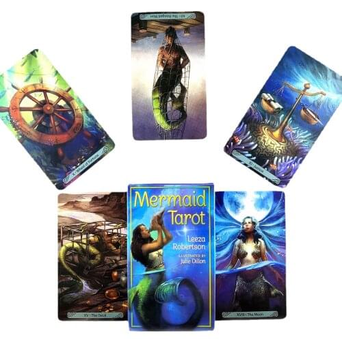 New High Quality Mermaid Tarot Cards Fortune Guidance Telling Divination Deck Board Game With Guidebook For Friend Party 78 Pcs