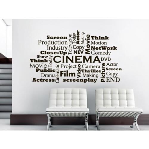 Ciname Making Studio Window Poster Movie Room Interior Decor Cinema Film Words Wall Decals Vinyl Cinema Wall Art Sticker