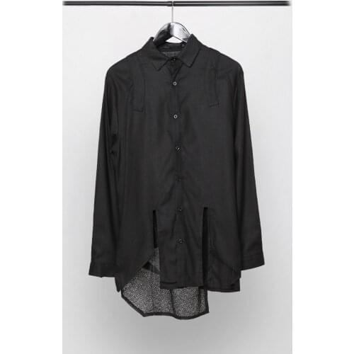 Owen Seak Men Casual Shirts High Street Style Mens Clothing Spring Male Autumn Black Long Sleeve Shirts