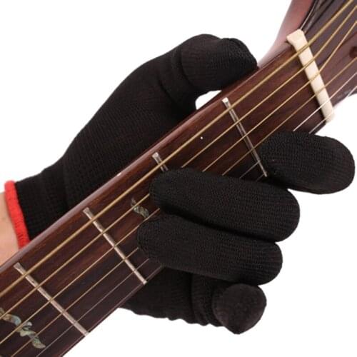 1 Pcs Fingertip Anti-pain Left Hand Guitar Glove Bass Glove Practice Fingertips Glove For Professional Beginner