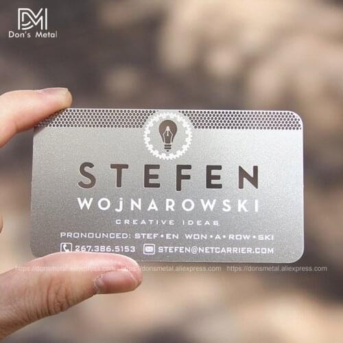 Personalized quality letter stainless steel cutout business metal card