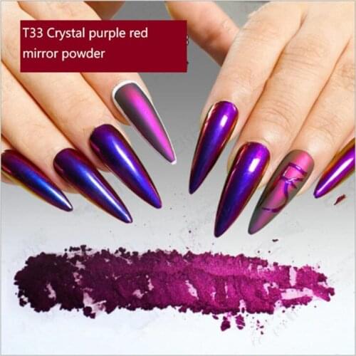 Chameleon Pigment Nail Painting Chameleon Pigment Powder Color Changed From Purple To Red