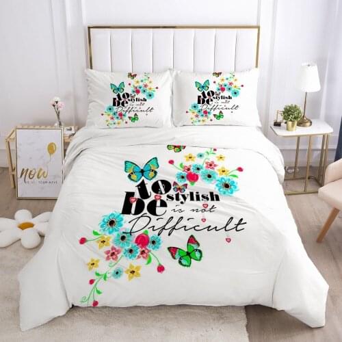 3D Butterfly Design Duvet Cover Set Bedding Sets Quilt Covers Pillowcases Comforther Cases King Queen Size White Bed Linen