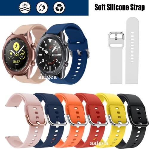 20mm 22mm Soft Silicone Band Strap for Samsung Galaxy Watch3 41mm 45mm Band with fashional colors