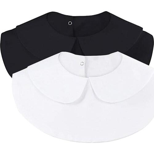 Shirt Fake Collar Vintage solid White Black Tie Detachable Collar Lapel Dickie False Collar removable Women Clothes Accessories