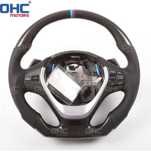 OHC 100% Real Carbon Fiber Steering Wheel compatible for F20 F22,F23 & F45 F30,F31 F32,F33,F36 F87 M2,F80 M3,F82 F83 M1 M2 M3 M4