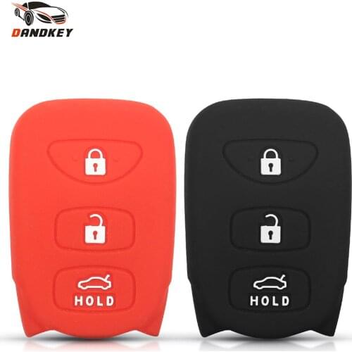 Dandkey Replacement 3+1 Buttons Silicone Car Key Cover Case For Hyundai Elantra Tucson Sonata Santa FE Carens