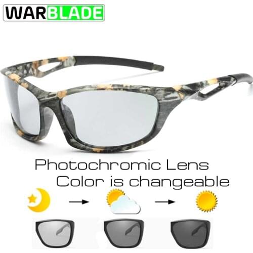 2018 Cycling Mens Photochromic Polarized Sunglasses Anti-UV Camo Driving Eyewears for Men Women Driver UV400 Sun Glasses Male