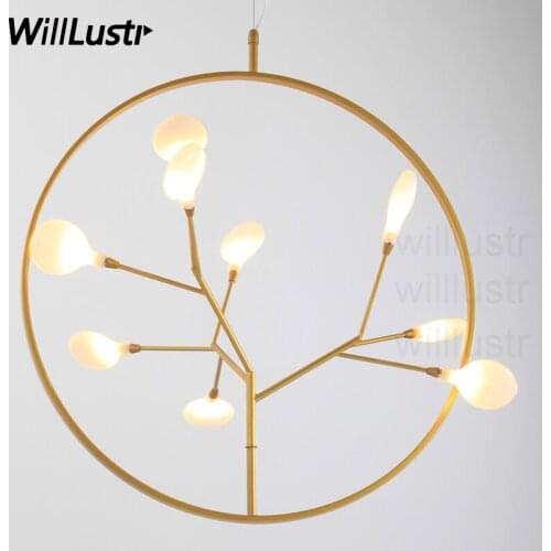 Modern sakura flower pendant light LED snowflake light art deco Cubism design dinning room restaurant firefly suspension light