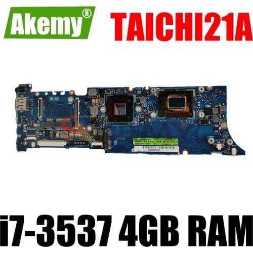 TAICHI21 REV3.1 i7-3537CPU 4GB RAM mainboard For ASUS TAICHI 21A Laptop motherboard MAIN BOARD 100% Tested Working free shipping