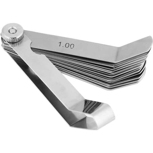 Thickness Gauge Stainless Steel Curved Feeler Gauge Ruler Welding Inspection Tool 0.05-1.00mm 90 Degree Right Angle Ruler