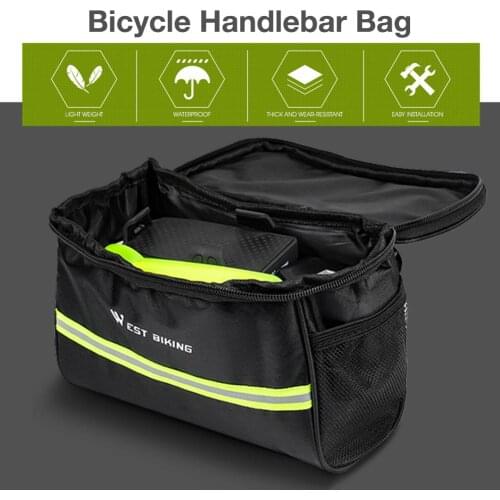 Bike Handlebar Bag Cycling Handlebar Storage Bag Water Resistant Large Capacity Mountain Bicycle Front Frame Bag Pannier Pouch