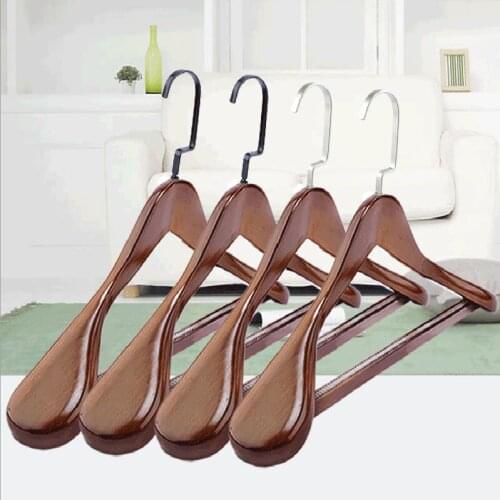4pcs/lot 40/44/45cm mens and womens solid wood wide-shoulder clothes rack clothing store suit rack without trace anti-skid