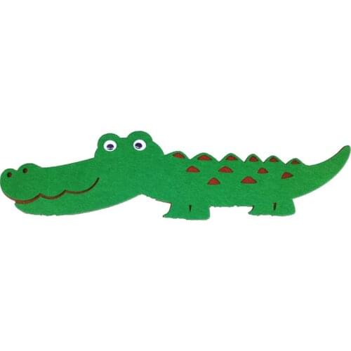 High Quality Felt Cutting Decoration Non-Woven Cloth Felts Cartoon Crocodile Stickers Felting For Diy Kid Kindergarten Kids Room