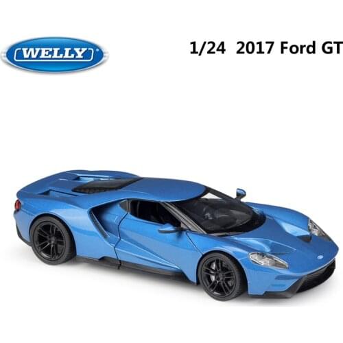 WELLY Model Car 1:24 Scale 2017 Ford GT Simulator Diecast Race Car Sports Car Metal Alloy Toy Car For Children Gift Collection