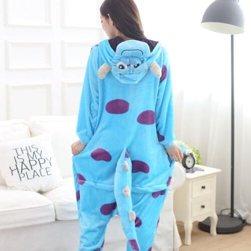 Animal Monster Pajamas Kigurumi Adult Pyjama Family Pajama Sets Women Men Winter Flannel Hoodie Mom Daughter Onesies Sleepwear