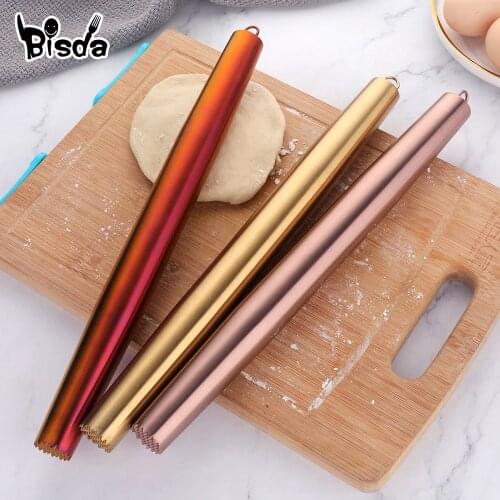 1Pc Stainless Steel Rolling Pin Multifunactional Hammer Dough Biscuit Pizza Hangable Kitchen Tools Dumplings Making Bakeware